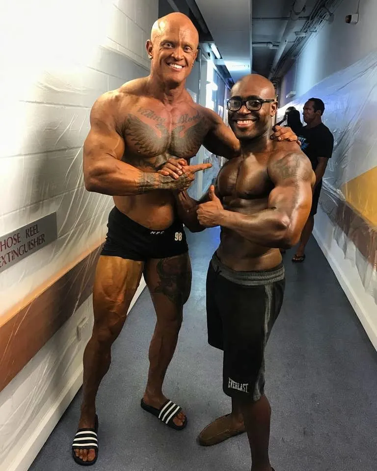 Chris Skogberg backstage after winning Classic Physique, IFBB Queensland 2019
